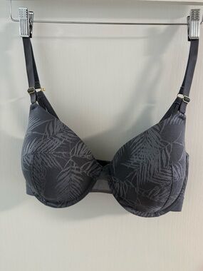Lively Push-Up bra with leaf pattern in Slate Gray 36DD